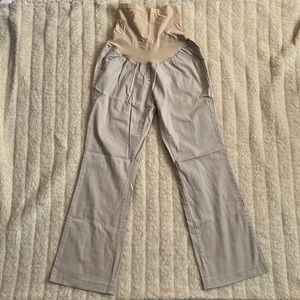 Maternity medium wide leg khaki pants